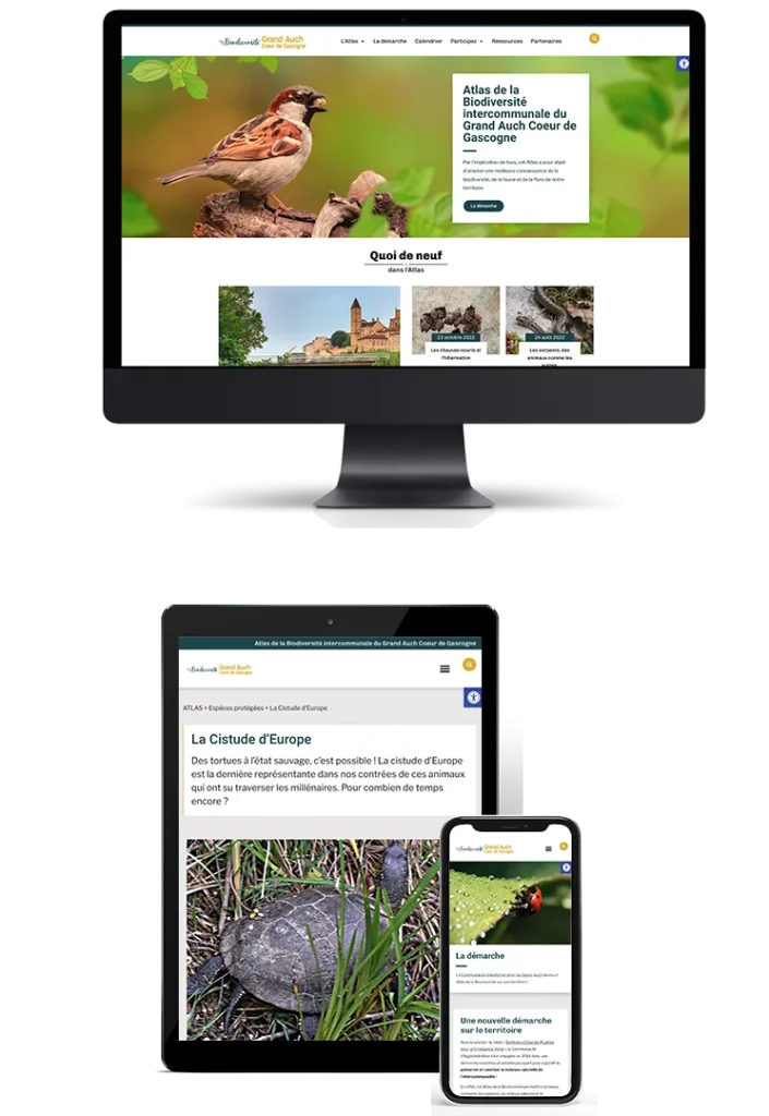 Agence web STUDIO-NP Création du Site internet de l'Atlas de la biodiversité intercommunale du Grand Auch