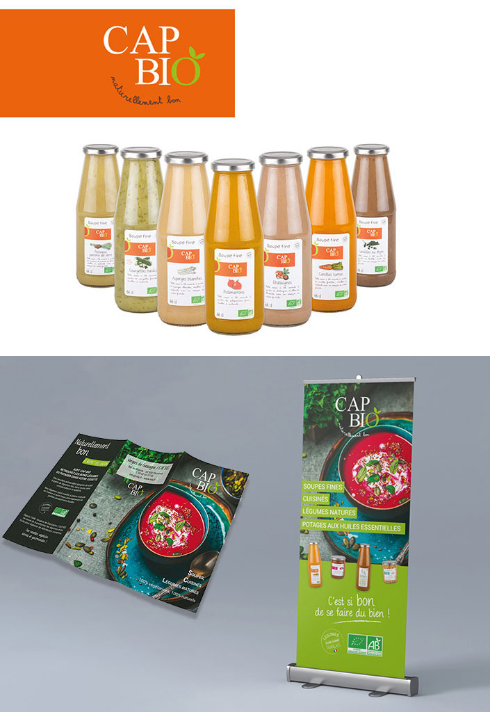 STUDIO-NP, agence de communication à Toulouse, a réalisé les maquettes graphiques des packagings produits et des supports de communication BtoB pour la marque alimentaire CAP BIO.