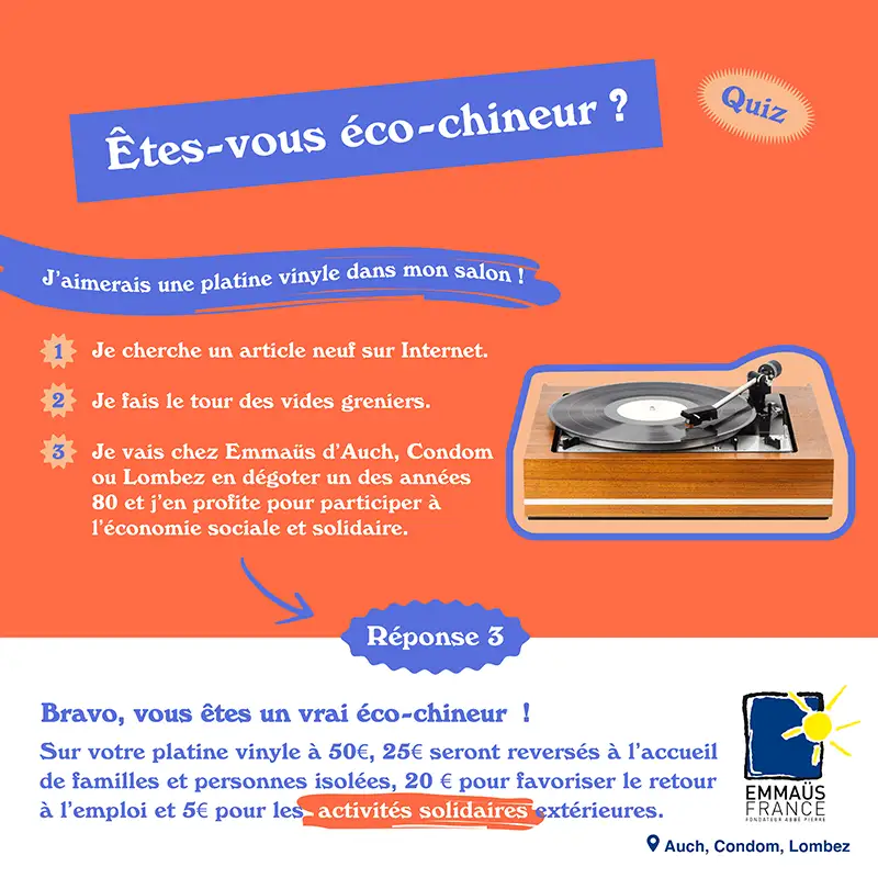 Campagne social media pour Emmaüs conçue par STUDIO-NP, agence de communication de Toulouse.