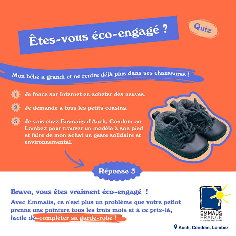 Campagne social media pour Emmaüs conçue par STUDIO-NP, agence de communication de Toulouse.