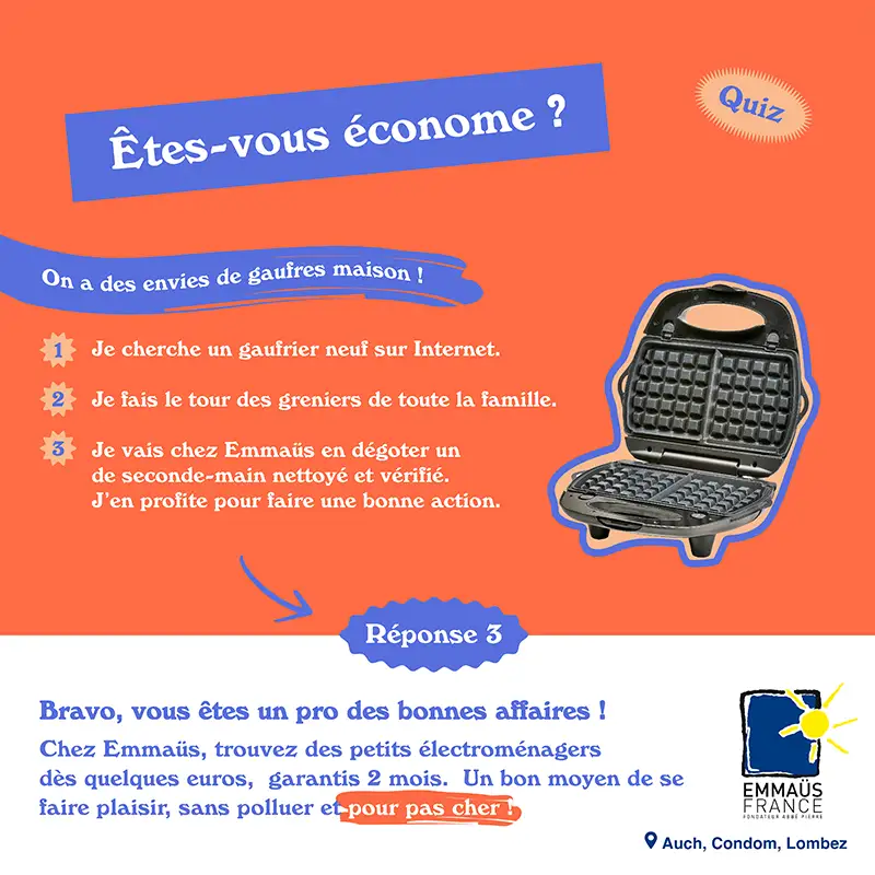 Campagne social media pour Emmaüs conçue par STUDIO-NP, agence de communication de Toulouse.