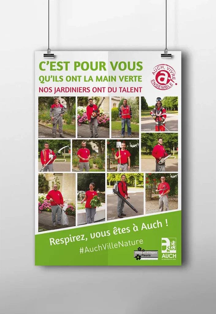 STUDIO-NP a créé des campagnes de communication sur la ville nature et le bien vivre en ville pour la Mairie d'Auch (Gers)