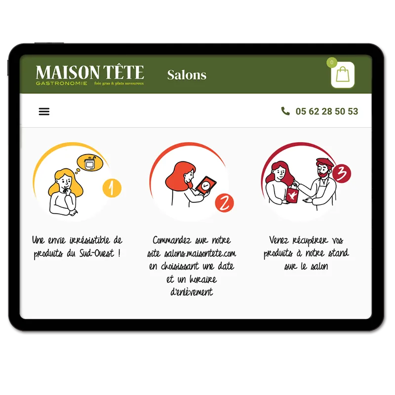 STUDIO-NP, agence de communication et agence web à Toulouse, de Maison Tête. Création de son site web de Click & collect pour les salons et foires.