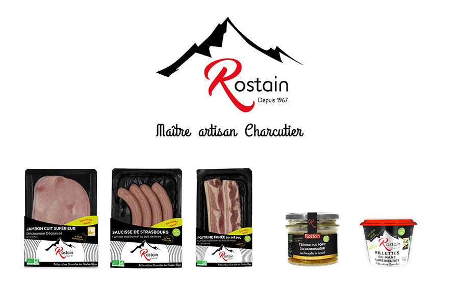 STUDIO-NP, agence de communication et studio graphique à Toulouse, a réalisé les maquettes des packagings produits (fourreaux et étiquettes) de la marque bio Rostain.